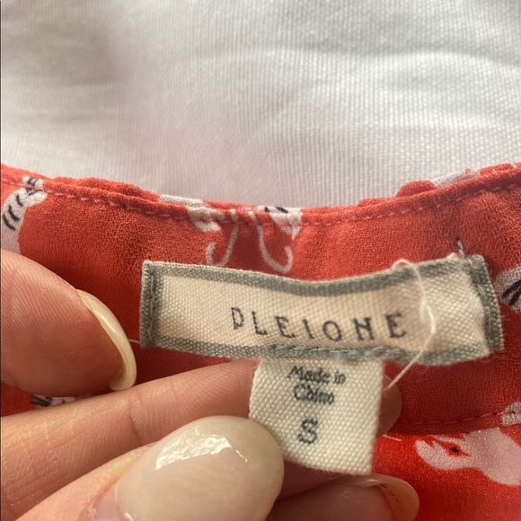 Pleione Red Blouse with White Rabbit Print - Picture 3 of 6